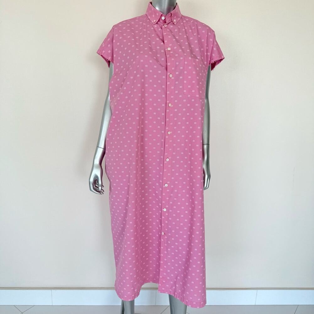 Balenciaga BB print cotton pink oversized dress size 38IT or 4US Authentic 2200$
